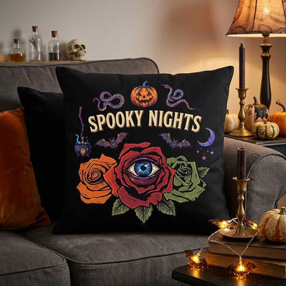 Halloween Eyeball Rose Gothic Throw Pillow - image 2
