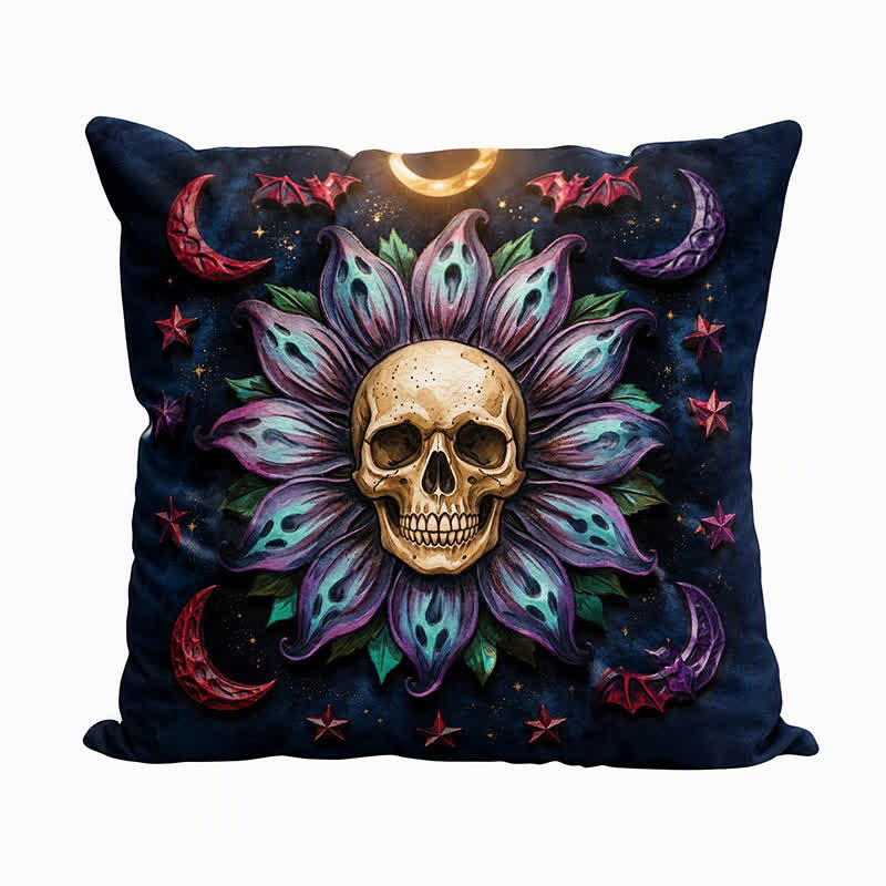 Gothic Celestial Skull Throw Pillow Cover - image 2