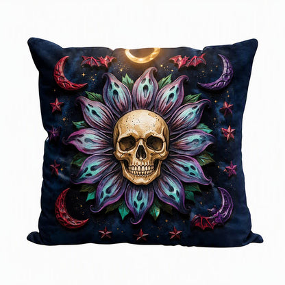 Gothic Celestial Skull Throw Pillow Cover - image 2