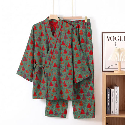 Christmas Tree Cotton Kimono Loungewear Set - image 2
