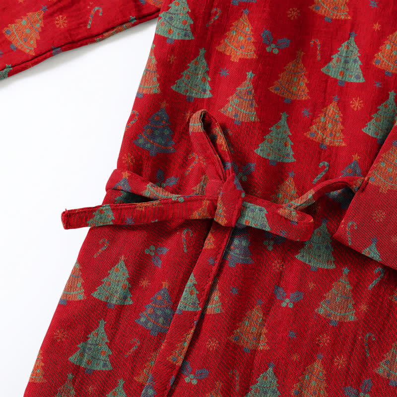 Christmas Tree Cotton Kimono Loungewear Set - image 13