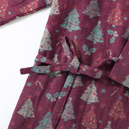 Christmas Tree Cotton Kimono Loungewear Set - image 21