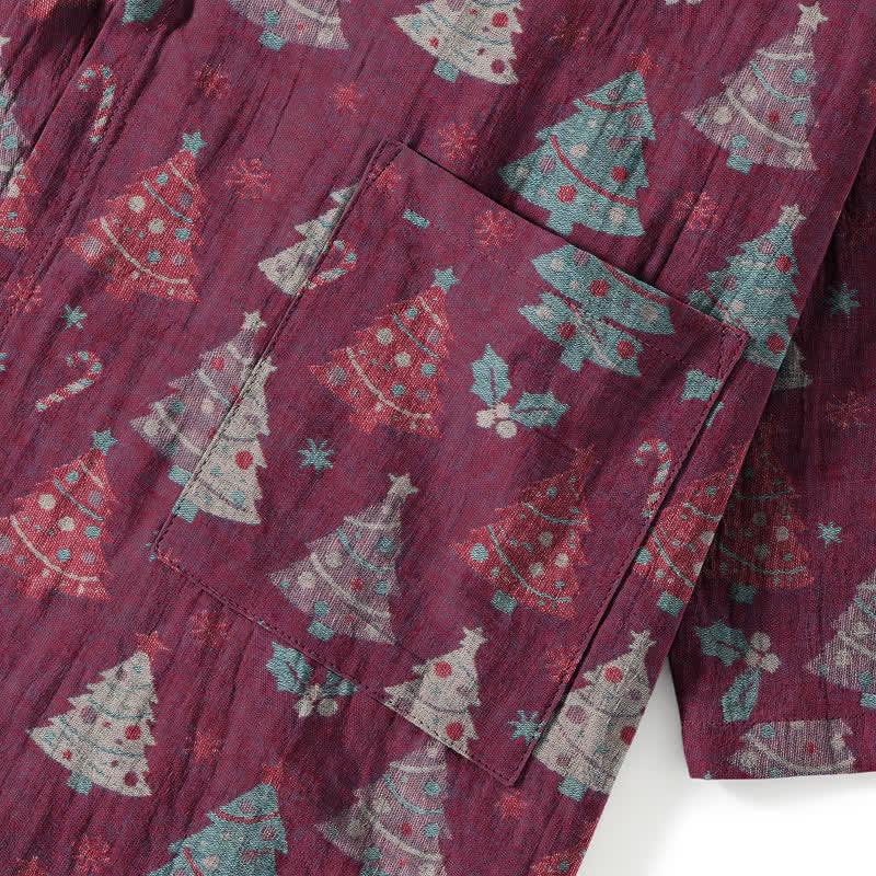 Christmas Tree Cotton Kimono Loungewear Set - image 22