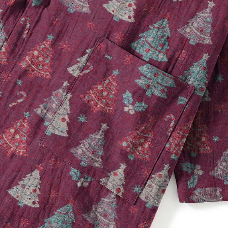 Christmas Tree Cotton Kimono Loungewear Set - image 22
