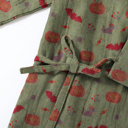 Halloween Pumpkin Bat Cotton Pajama Set - image 15