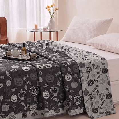 Black Halloween Pumpkin Candy Cotton Blanket - image 3