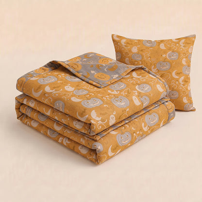 Orange Halloween Pumpkin Cotton Blanket - image 2