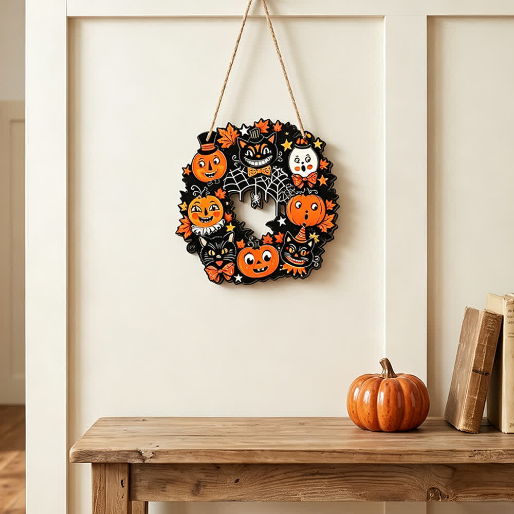 Halloween Wooden Wreath Sign with Jute Rope - image 2