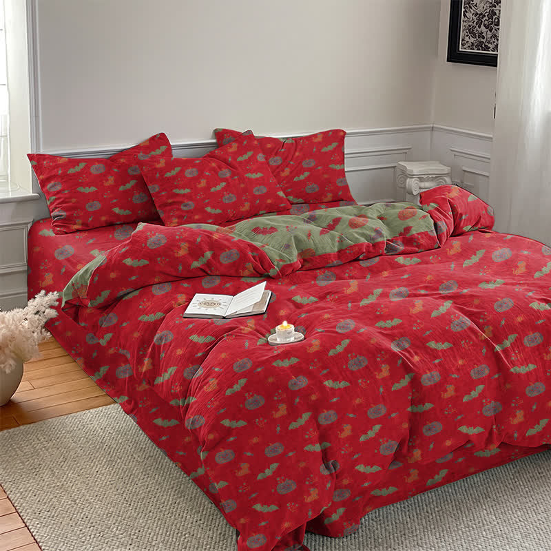 Halloween Pumpkin Bat Cotton Bedding Set - image 5