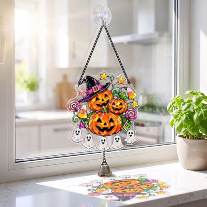 Halloween Acrylic Suncatcher Hanging Ornament with Bell - image 1