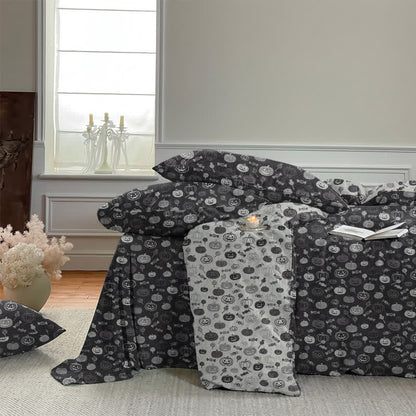 Halloween Monochrome Pumpkin Cotton Bedding Set - image 6
