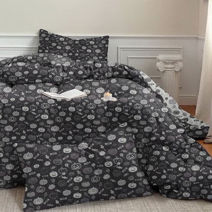 Halloween Monochrome Pumpkin Cotton Bedding Set - image 4