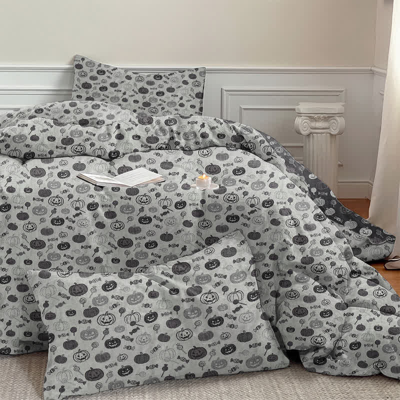 Halloween Monochrome Pumpkin Cotton Bedding Set - image 12