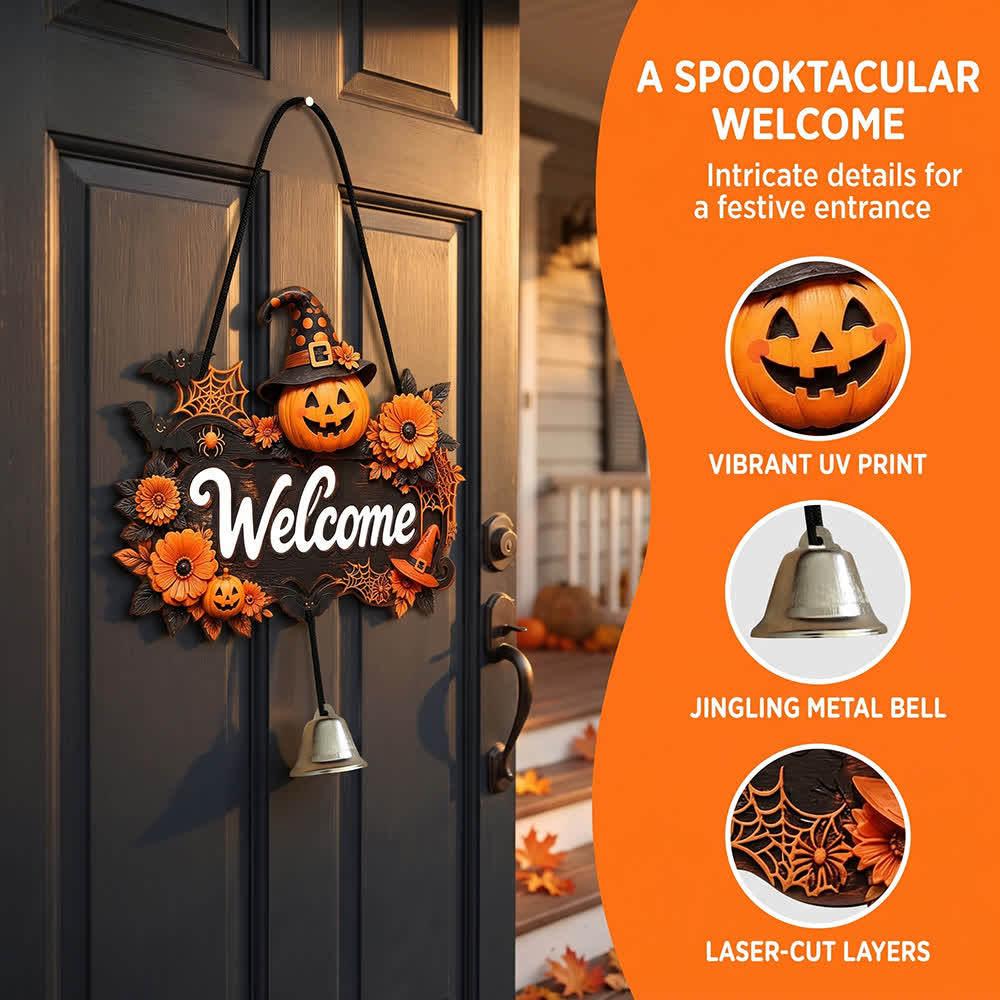 Gothic Wooden Halloween Welcome Door Sign - image 4