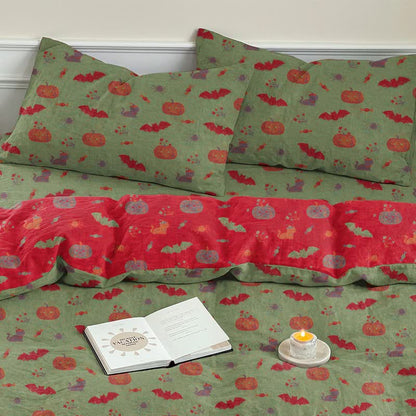 Halloween Pumpkin Bat Cotton Bedding Set - image 14