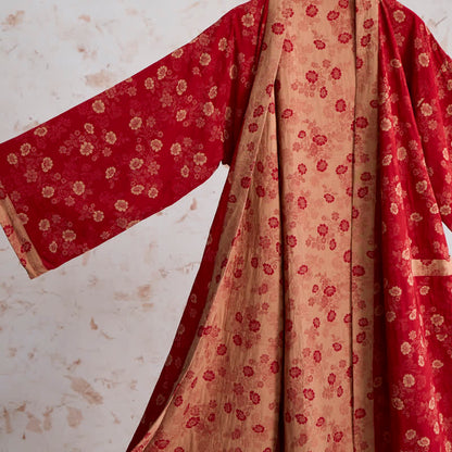 Retro Flower Cotton Gauze Kimono Robe - image 3