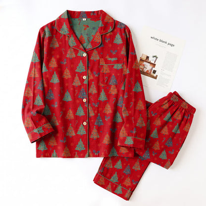 Christmas Tree Cotton Gauze Loungewear Set - image 2