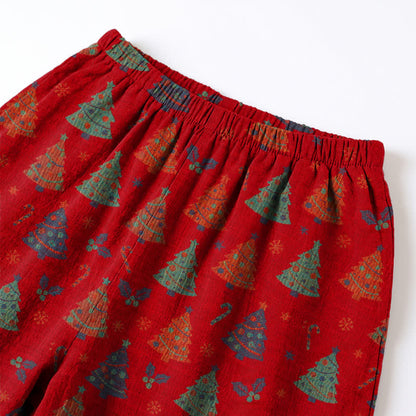 Christmas Tree Cotton Gauze Loungewear Set - image 4