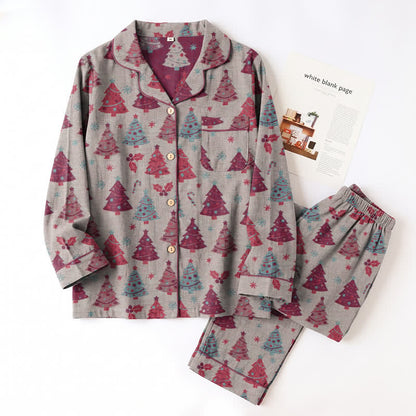 Christmas Tree Cotton Gauze Loungewear Set - image 20