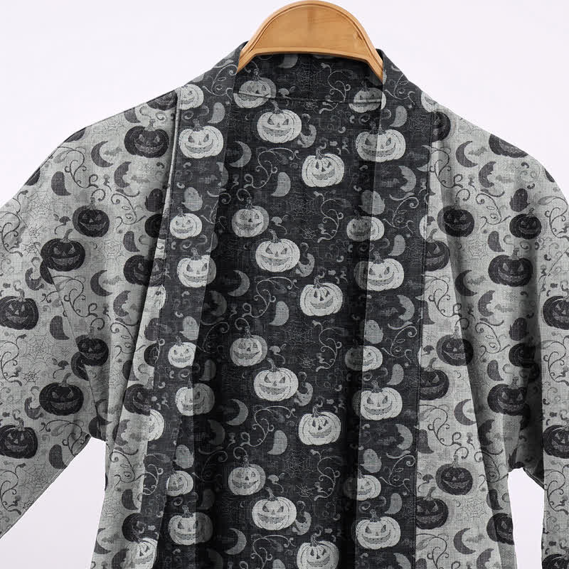 Halloween Pumpkin Moon Cotton Kimono Robe - image 7