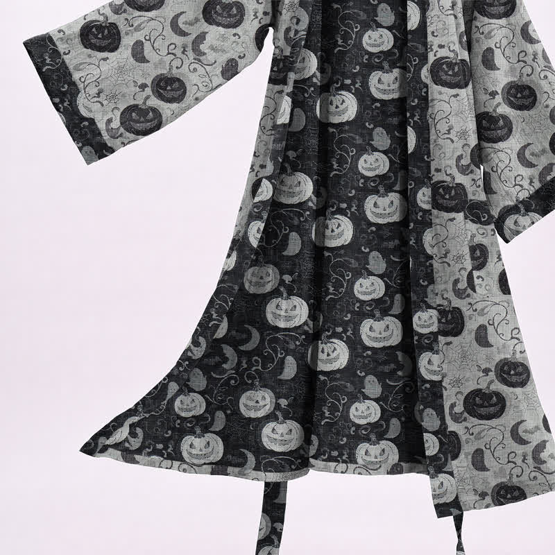 Halloween Pumpkin Moon Cotton Kimono Robe - image 8