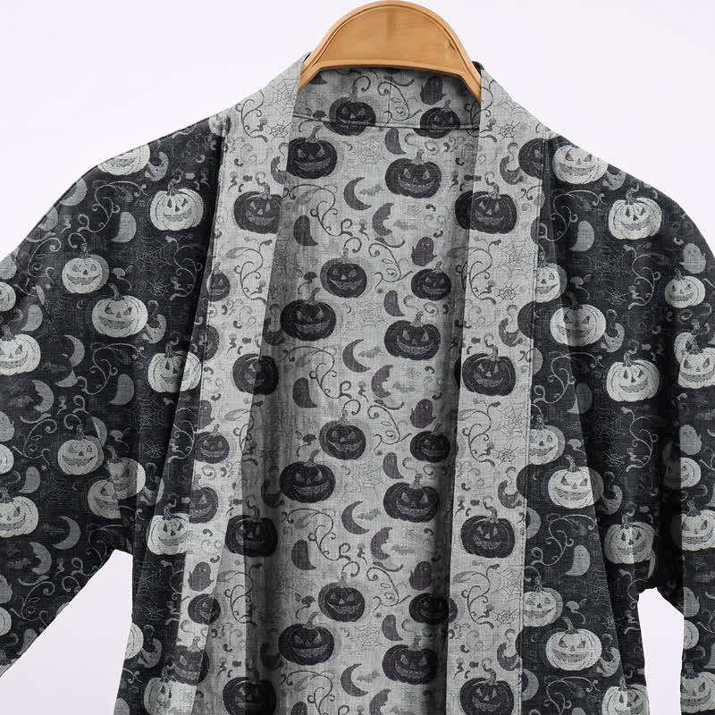 Halloween Pumpkin Moon Cotton Kimono Robe - image 2