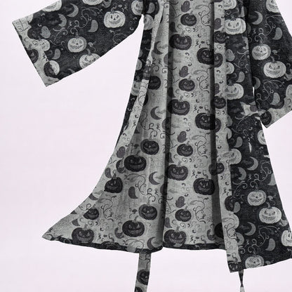 Halloween Pumpkin Moon Cotton Kimono Robe - image 3