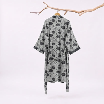 Halloween Pumpkin Moon Cotton Kimono Robe - image 6