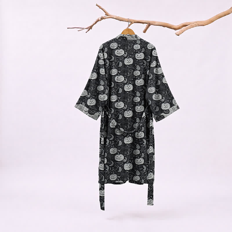 Halloween Pumpkin Moon Cotton Kimono Robe - image 1