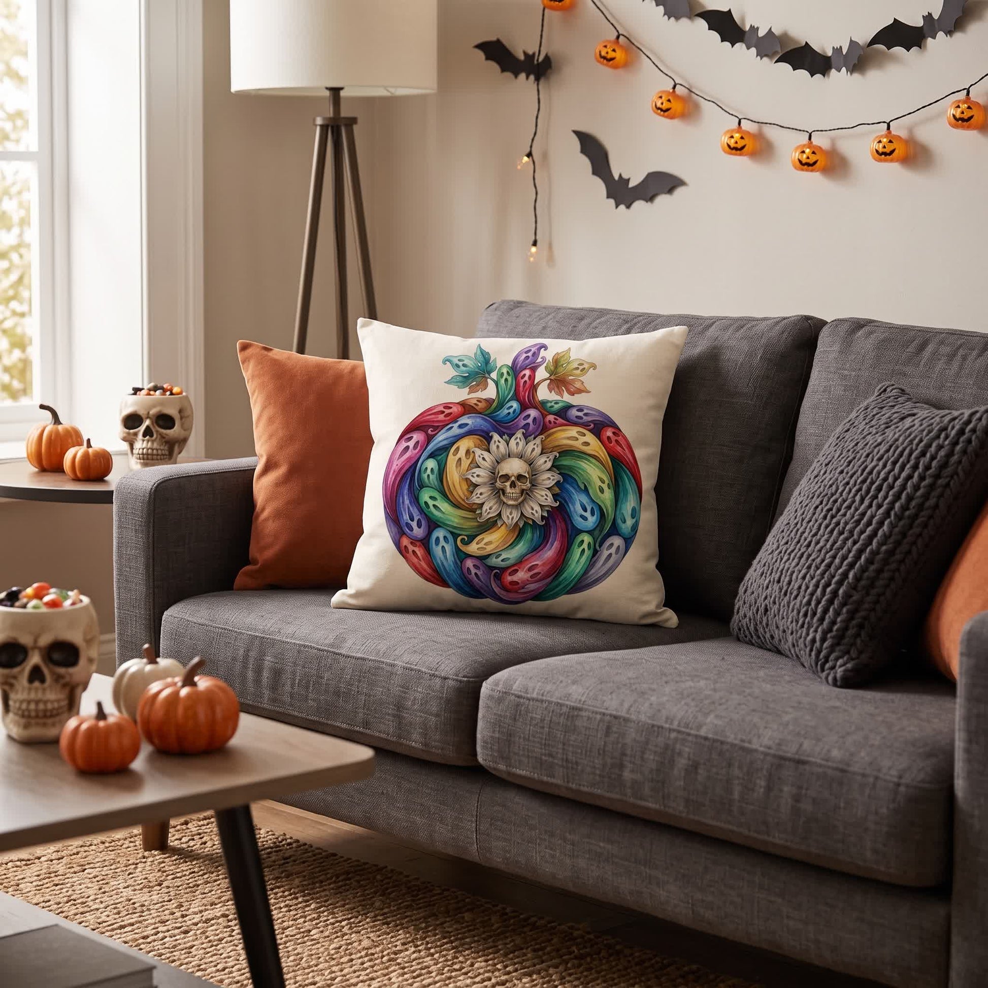 Rainbow Ghost Pumpkin Halloween  Pillow Cover - image 3
