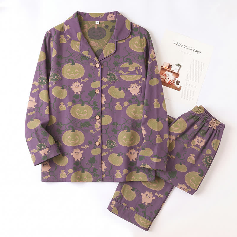 Whimsical Halloween Creature Pumpkin Loungewear Set - image 2