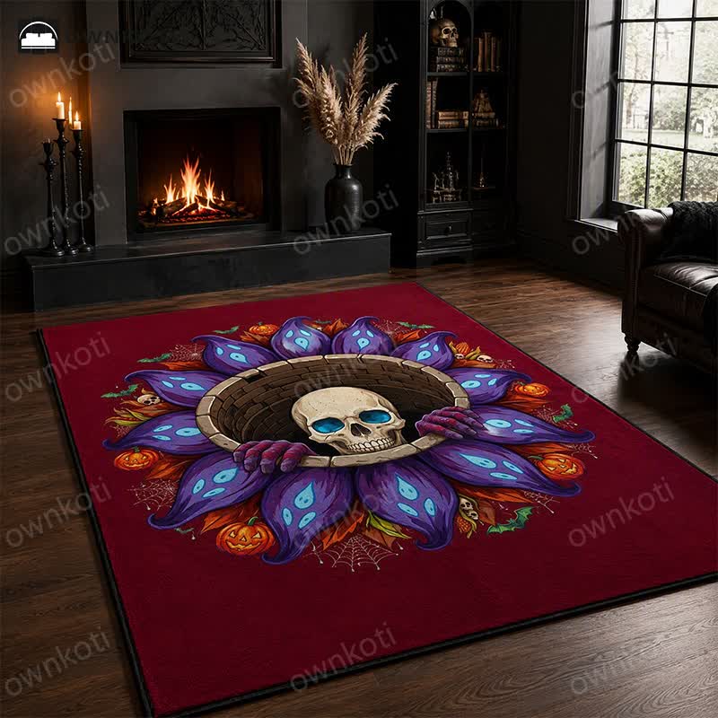 Gothic Skull Well Halloween Non-Slip Area Rug - image 3