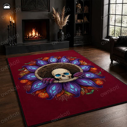 Gothic Skull Well Halloween Non-Slip Area Rug - image 3