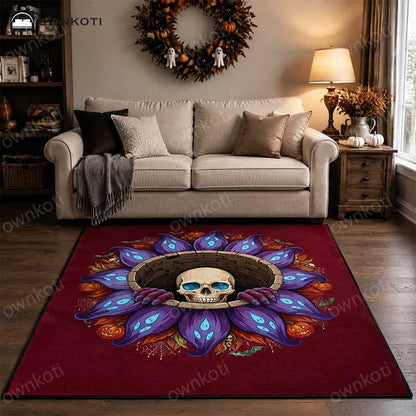 Gothic Skull Well Halloween Non-Slip Area Rug - image 1