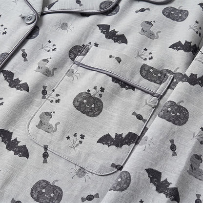 Halloween Pumpkin Bat Cotton Gauze Loungewear Set - image 10