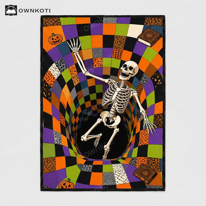 Falling Skeleton 3D Vortex Non-slip Area Rug - image 4
