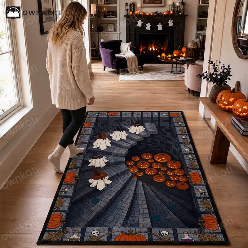 3D Ghost Staircase Optical Illusion Area Rug - image 3