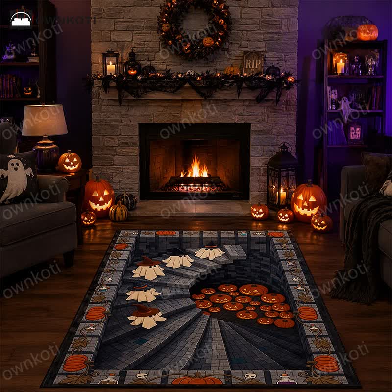 3D Ghost Staircase Optical Illusion Area Rug - 95" x 119" - image 0
