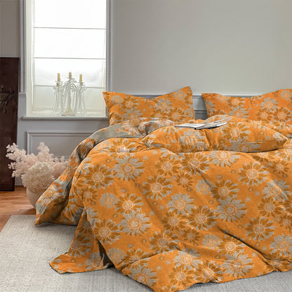 Vintage Sunflower Orange Cotton Bedding Set - image 4