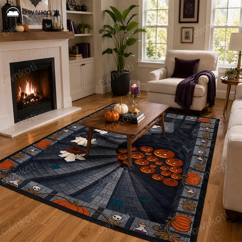 3D Ghost Staircase Optical Illusion Area Rug - image 1
