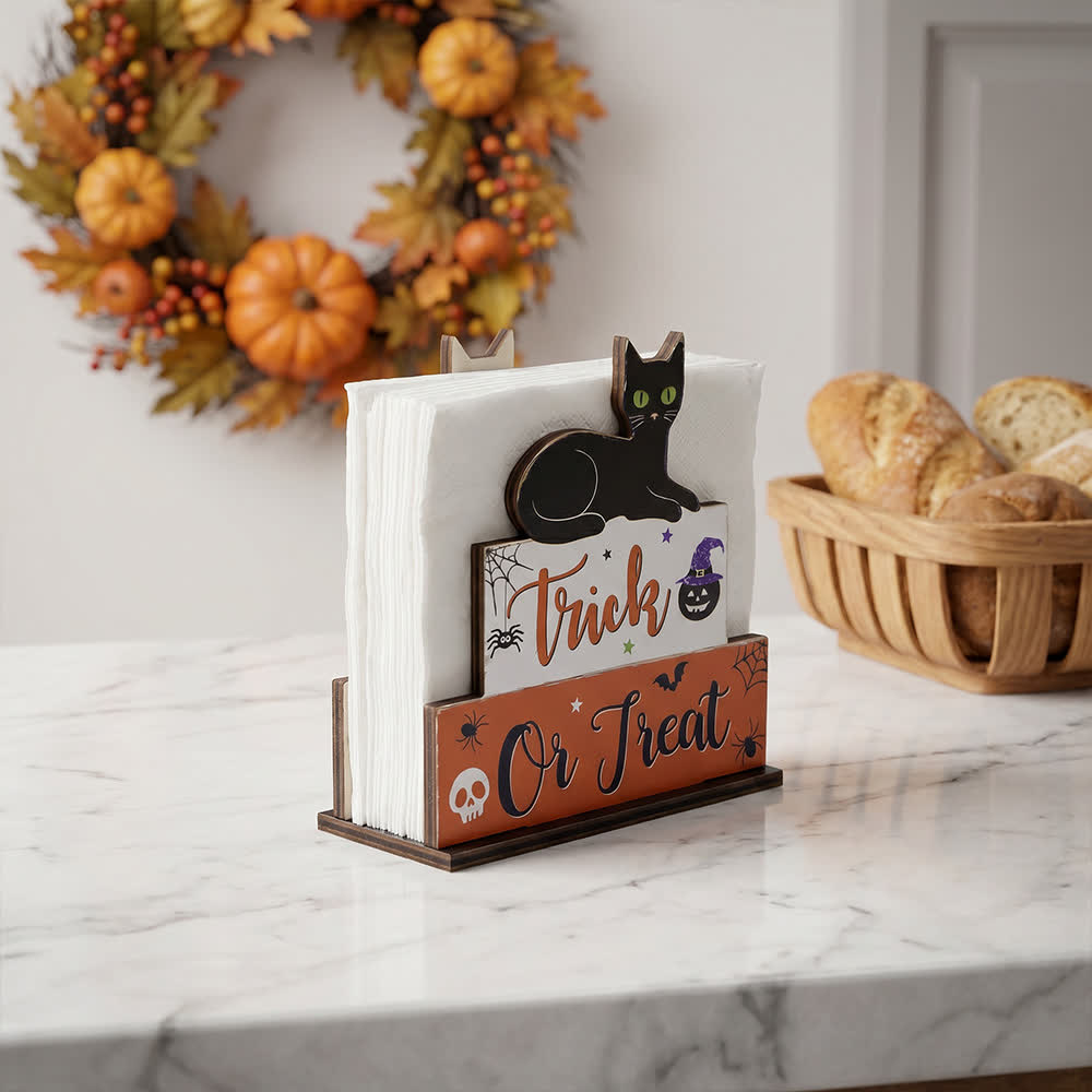 Wooden Halloween Spooky Napkin Holder - image 2