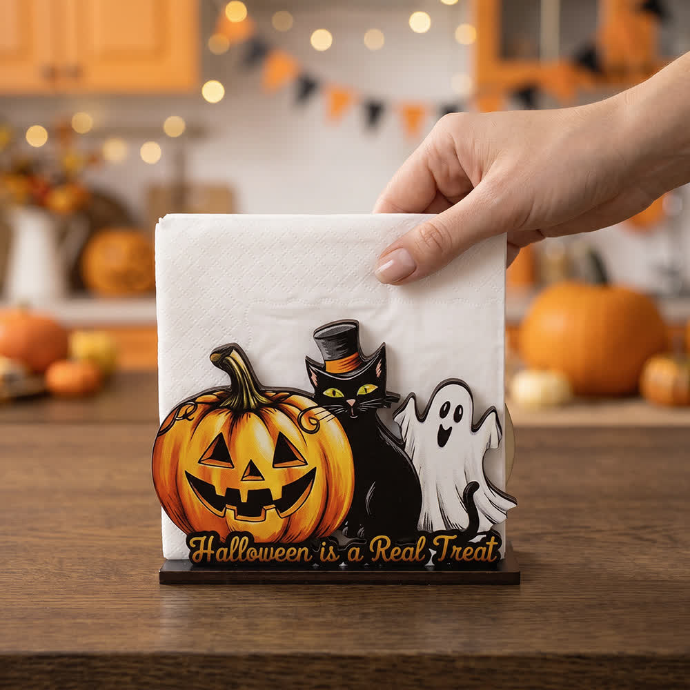 Wooden Halloween Spooky Napkin Holder - image 8