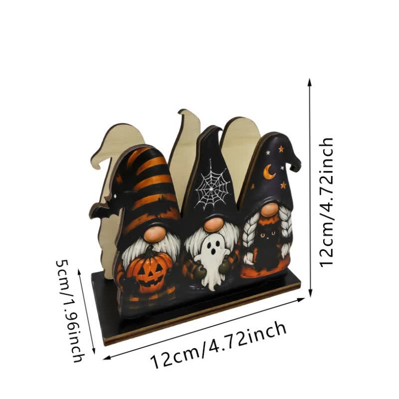 Wooden Halloween Farmhouse Napkin Holder - Spooky Gnomes - 6PCS - image 3