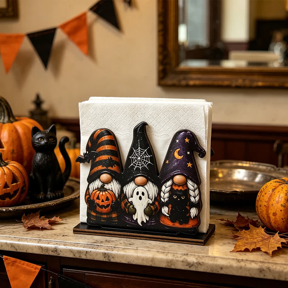 Wooden Halloween Farmhouse Napkin Holder - image 1