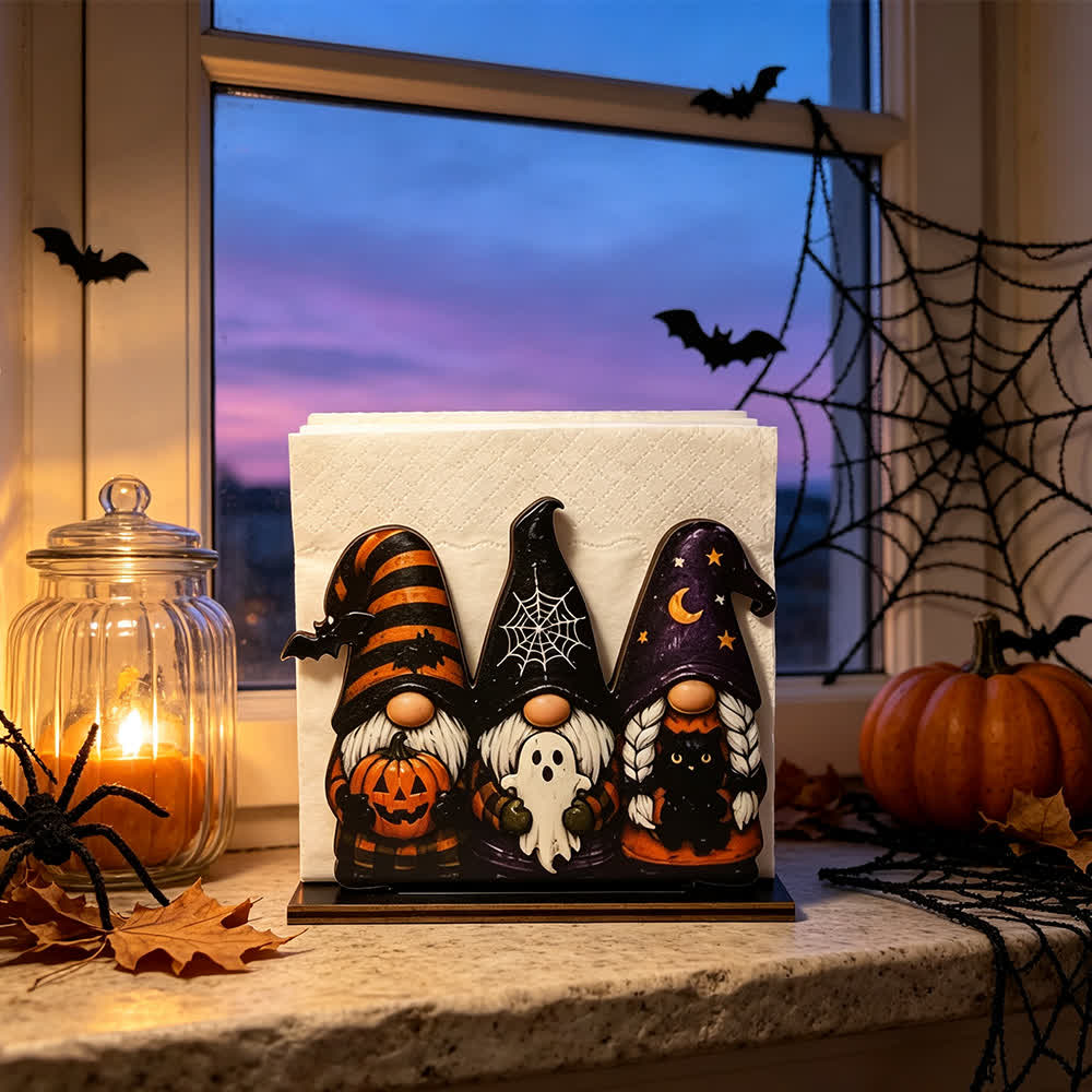 Wooden Halloween Farmhouse Napkin Holder - image 0