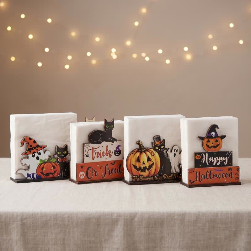 Wooden Halloween Spooky Napkin Holder - Set 4 Patterns - 4PCS - image 12