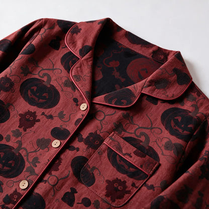 Red Pumpkin Monster Cotton Loungewear Set - image 3