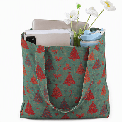 Christmas Tree Cotton Tote Shoulder Bag - image 5