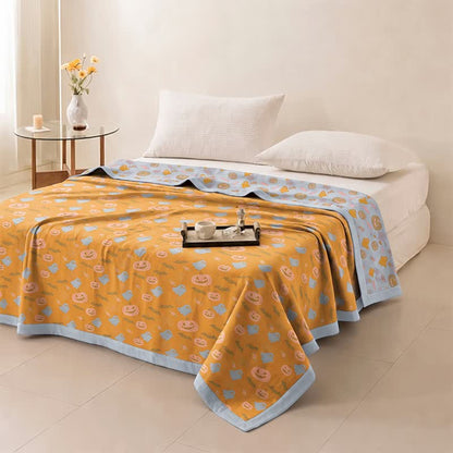 Reversible Halloween Pumpkin Ghost Cotton Blanket - image 4