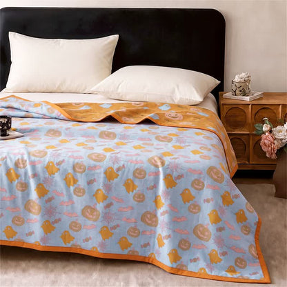 Reversible Halloween Pumpkin Ghost Cotton Blanket - image 9